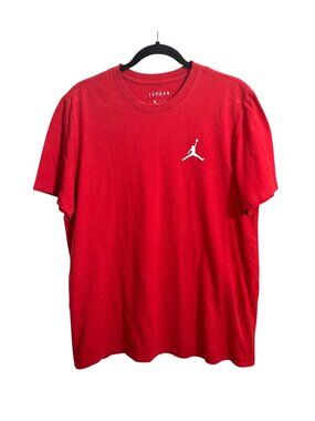Jordan Mens Red T-Shirt With Jumpman Logo Crew Neck Size M